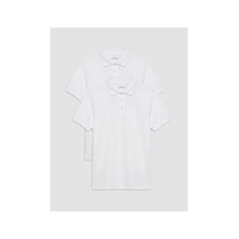 LC Waikiki Alıta Cıty Farkıyla Lcw Kids Beyaz Polo Yaka Kız Çocuk Pike Tişört 2'li Beyaz - 924337330 Beyaz