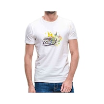 Sulu Boya T1 Baskılı Beyaz Erkek Tshirt
