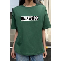 Unisex Backwoods Baskılı T-shirt Yeşil