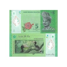 Malezya 2012 Yılı Polimer 5 Ringgit Yabancı Kağıt Para Çil Unc Koleksiyon Para