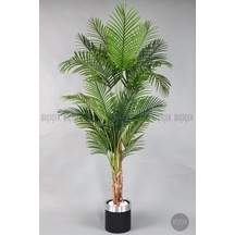 Biçiçek Yapay Areka Palmi̇yesi̇ 220 Cm Si̇yah Gümüş Metal Saksıda