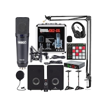 Midex Private Paket-6 Stüdyo Ekipmanları Seti Monitör Mikrofon Ses Kartı Kulaklık Midi Pad Controller