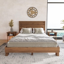 Hüma Model Ceviz Renk Çam Ahşap Karyola Yatay -277 120 x 200 Hüma Model Ceviz Renk Çam Ahşap Karyola Yatay -277 120 x 200