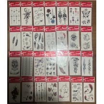 Airbrush Tattoo Minimal Yapıştırma Geçici Dövme Seti 30'lu Seri5