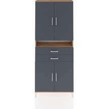 Arges Dolap 5 Raflı 2 Çekmeceli 4 Kapaklı 88x30x221 Çam-antrasit Çam