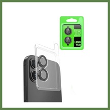 Bezos Apple iPhone 16 Plus Uyumlu Raze Metal Kamera Lens - Siyah Hb006 Siyah-