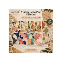 10 Sayfa Vintage Arka Plan Etiketi Vintage Ajanda Scrapbook Journal 0