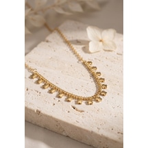 Gold Pirinç Yonca Model Kadın Kolye Tj-bko11252 Altın - Çok Renkli