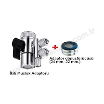 Su Arıtma Cihazları İçin Çiftli Musluk Ağzı Adaptörü Metal Dönüş