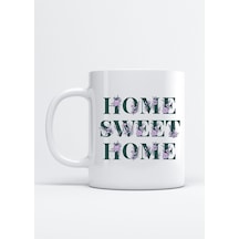 Home Sweet Home Baskı Porselen Kupa Bardak Beyaz