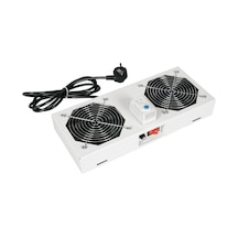 Lande 2 Li Fan Modülü Termostatlı, Switchli Anahtarlı Duvar Tipi Açık Gri Ral 7035
