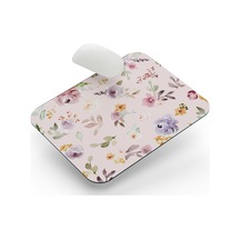 Lexroo Pastel Çiçekler Pembe Zemin - Dikdörtgen Mouse Pad, 17,5 Cm X 19,50 Cm