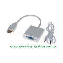 HDMI To Vga Ses Aktarım Dahil HDMI To Vga Çevirici Dönüştürücü