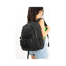 İthal Maymuncuk Hediyeli Ultra Hafif Çok Cepli Krinkıl Sırt Çantası Unisex Siyah