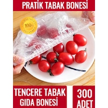 Dofix 300 Adet Pratik Tazeliği Koruyan Tabak Bonesi Çok Amaçlı Kapak Gıda Bonesi -40cm Şeffaf