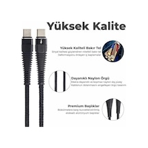 Type-c To Type-c Pd 5a 32w Örgülü Hızlı Şarj Ve Data Kablosu 1 Metre