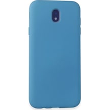 Samsung Galaxy Uyumlu J7 Pro / J730 Kılıf Nano İçi Kadife Silikon - Mavi Diğer