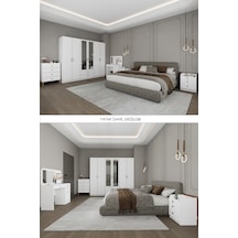 Yatak Odası Takımı 5 Parça %100 Mdf Gardırop Şifonyer Makyaj Masası Komodin Ytk01