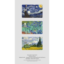 3'lü Van Gogh Tabloları Seri 2 - Papara, Tosla, Otobüs Kart Kaplama Stickeri Kredi Kartı Için Diğer