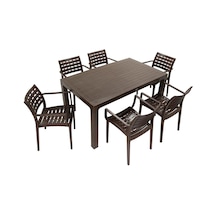 Mandella Wood 90x150 Cafe Koltuk Masa Takımı Camsız Kahverengi Diğer