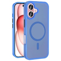 Apple Uyumlu iPhone 16 Kılıf M-safe Şarj Özellikli Mat Arka Yüzey Zore Sio Kapak Mavi Apple Uyumlu iPhone 16 Kılıf M-safe Şarj Özellikli Mat Arka Yüzey Zore Sio Kapak Mavi