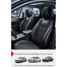 Titanyum Serisi Lüks Keten Oto Koltuk Kılıfı Fiat Egea-linea-punto-albea-tipo-uno Uyumlu Kırmızı