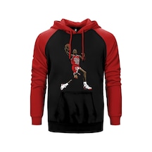 Air Jordn Grafiti Kırmızı Renk Reglan Kol Kapşonlu Sweatshirt Kırmızı