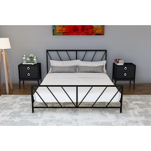 Metalia Gm 227 Gözde Çift Kişilik Karyola Siyah 150X200