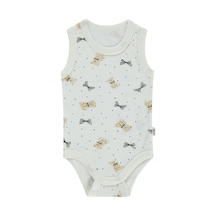 Civil Baby Fiyonklu Ayıcık Empirme 1-36 Ay Çıtçıtlı Badi - Ekru