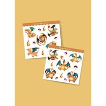 Charizard - Pokemon - Sticker - Parlak Kağıt 2'li Set