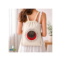 Ghostbastır Design Gençlerbirliği Spor Klubü Büzgülü Keten Çanta C101 Bej