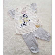 Candysbebe Bebek Yazlık 2 Parca Takım Beyaz