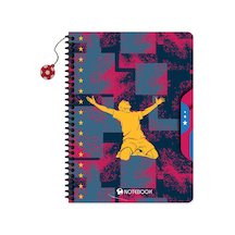 Keskin 16,5 X 22,5 Kareli Karton Kapak Charmlı Futbol Defter - Karışık Renkler Çok Renkli