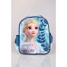 Dekomus İle Tek Bölmeli Küçük Boy 32 Cm Elsa Frozen Anaokul Çantası Açık Gri