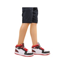 Kiko Kids Alpa Cırtlı Günlük Erkek Çocuk Spor Ayakkabı Siyah - Beyaz - Kırmızı