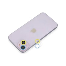Apple İphone 13 Uyumlu Renkli Kamera Lens Koruma Cam - Sarı-mavi