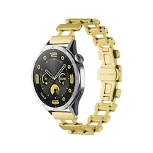 Galaxy Watch 46mm Uyumlu Mtr- Krd-96 22mm Metal Kordon-gold