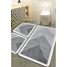 Javole Ekru 3'lü Set Banyo Halısı Djt Renkli
