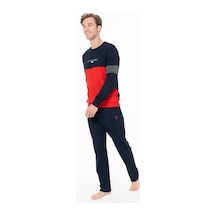 U.S. Polo Assn. Erkek Kışlık Lisanslı Uzun Kol Pijama Takım 18930 Lacivert
