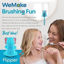 Flipper Fun Kaplumbağa Diş Fırçası Kapağı - Kapaklı Çocuk Diş Fırçası Tutacağı - Banyo İçin Diş Fırçası Tutucuları - Vantuzlu Diş Fırçası Tutacağı Açık Ahşap