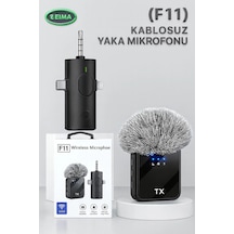 Eıma F11 Kablosuz Yaka Mikrofonu Type-c & 3.5mm Gürültü Engelleyici Canlı Yayın & Video Kayıt