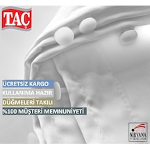 Taç Atlas Saten Lüx Beyaz Güneşlik Perde 1.Sınıf Kalite Beyaz