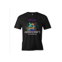 Minecraft - Survival Of The Fittest Siyah Erkek Tshirt