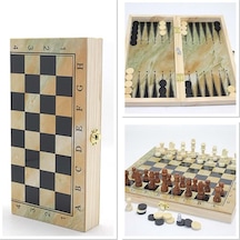 Ahşap Satranç Ve Tavla Seti