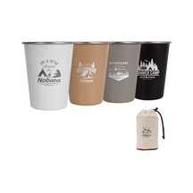 Nobana 4Pcs Kamp Bardağı Bardak Bpa Içermeyen Fda Sertifikalı 304 Paslanmaz Çelik Saklama Çantası Ile Içme Bardağı - Wilderness Style