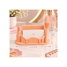 Güzellik Salonu Temalı Kartvizitlik Masaüstü Kartlık Pastel Turuncu 14 Cm