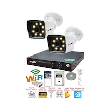Fury 2 Kameralı 5mp Lens 1080p 2mp Color Görüntü 8 Warm Led Gece Görüş Fullhd Güvenlik Kamera 5525w 1tb