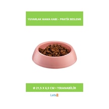 Kaliteli Plastik Büyük Yuvarlak Mama Kabı Mor Mavi Yeşil Pembe 21.5 Cm