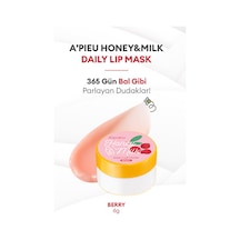 Bal Ve Süt Özlü Besleyici Ve Nemlendirici Dudak Maskesi A'pıeu Honey & Milk Daily Lip Mask Berry