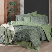 Glamis King Size Battal Boy %100 Pamuk Flanel Pazen Nevresim Takımı Yeşil Yeşil